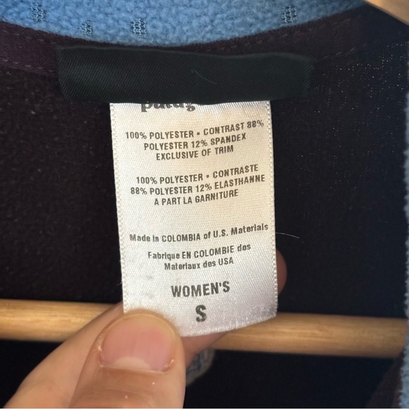 Patagonia Rhythm 1/4 Zip Thumb holes Fleece Blue Purple Pullover Womens Small - Picture 6 of 9